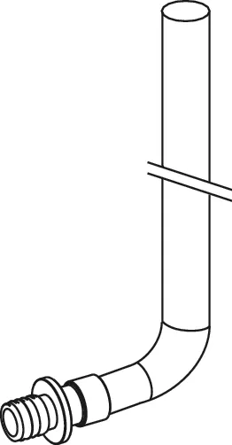 TECEflex HK-Montagewinkel 15 mm Dimension 16, Länge 300 mm, CU vernickelt