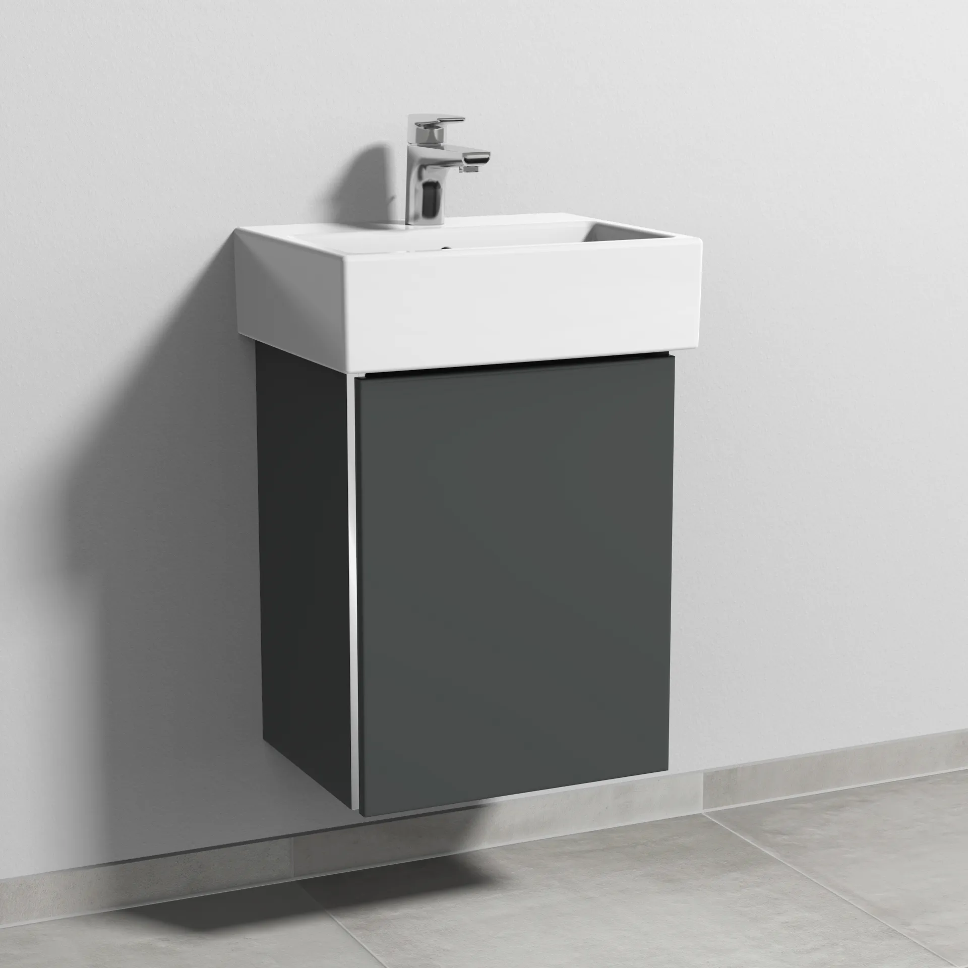 Sanipa Waschtischunterschrank „3way“ passend zu Keramik-Waschtische Vero Air von Duravit 400 × 520 × 332 mm in Anthrazit (matt), Anschlag rechts