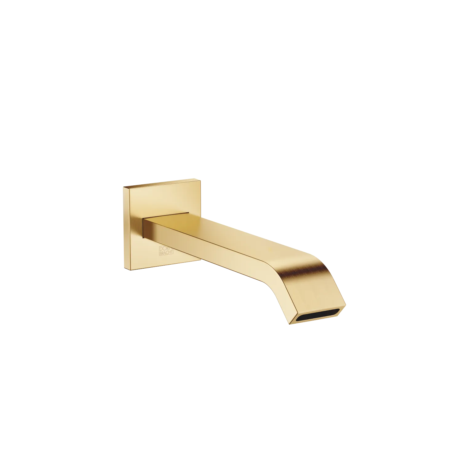 Dornbracht IMO Wannenauslauf Wandmontage Gold gebürstet PVD, Ausladung 200 mm, Normalstrahl, Bohrungsdurchmesser 37 mm, Anschluss 1/2", max.