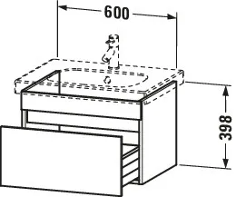 Duravit Waschtischunterschrank wandhängend „DuraStyle“ 60 × 39,8 × 45,3 cm