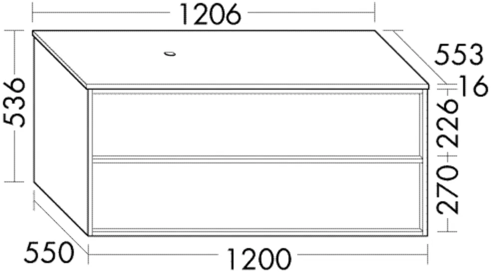 Burgbad Waschtischunterschrank Uomo inkl. Konsolenplatte, 1206 mm breit, 536 mm hoch, 553 mm tief Burgbad Waschtischunterschrank Uomo inkl. Konsolenplatte, 1206 mm breit, 536 mm hoch, 553 mm tief
