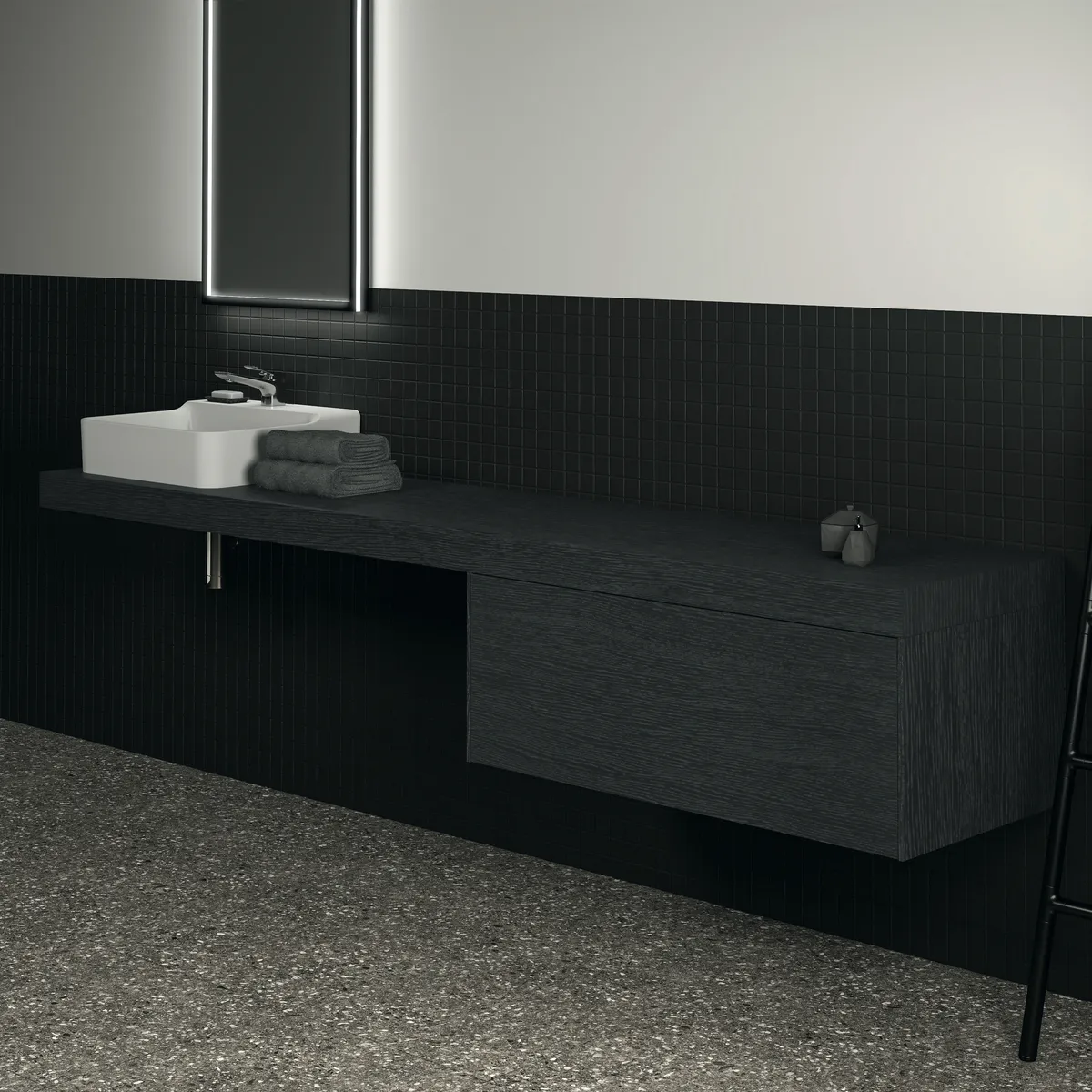 Ideal Standard Konsole Conca, Eiche geflammt, 2400x505x80 mm