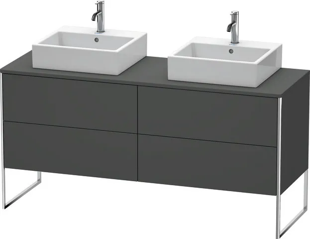 Duravit Waschtischunterschrank bodenstehend „XSquare“ 160 × 77,8 × 54,8 cm Graphit Matt Duravit Waschtischunterschrank bodenstehend „XSquare“ 160 × 77,8 × 54,8 cm Graphit Matt