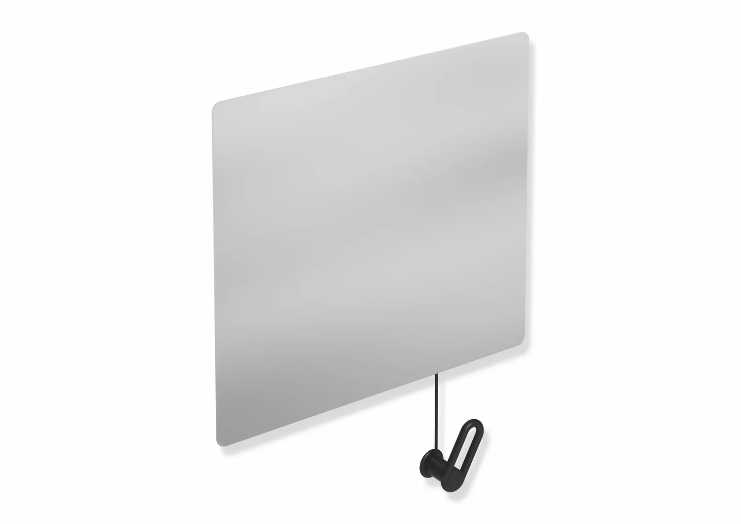 HEWI Kippspiegel Serie 801, Kristallspiegel, 599x540mm, Tiefschwarz