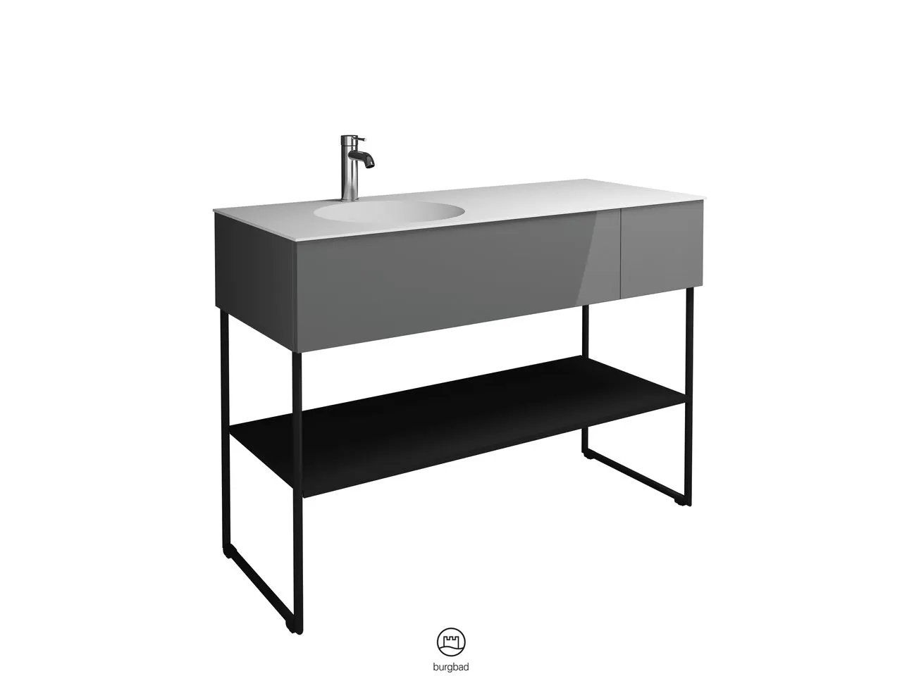 burgbad Coco HGL Waschtischset SFHQ120, Mineralguss, 505x1206x870 burgbad Coco HGL Waschtischset SFHQ120, Mineralguss, 505x1206x870