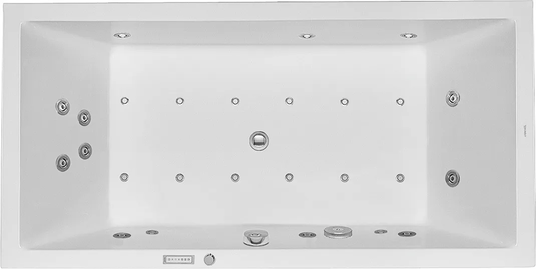 Duravit Whirlwanne „Starck“ rechteck 1800 × 900 mm, Mittelablauf mit Combi-System E, in Weiß Ablauf: Mittelablauf / Whirlsystem: mit Combi-System E Duravit Whirlwanne „Starck“ rechteck 1800 × 900 mm, Mittelablauf mit Combi-System E, in Weiß Ablauf: Mittelablauf / Whirlsystem: mit Combi-System E