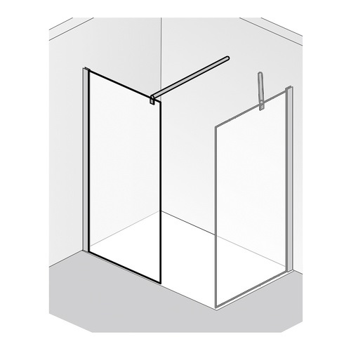 HSK Duschabtrennung Walk-In Frontelement „Premium 2“ Walk in Glas Nebel, Profile Chromoptik (Alu Hochglanz poliert), H: 2000 mm HSK Duschabtrennung Walk-In Frontelement „Premium 2“ Walk in Glas Nebel, Profile Chromoptik (Alu Hochglanz poliert), H: 2000 mm