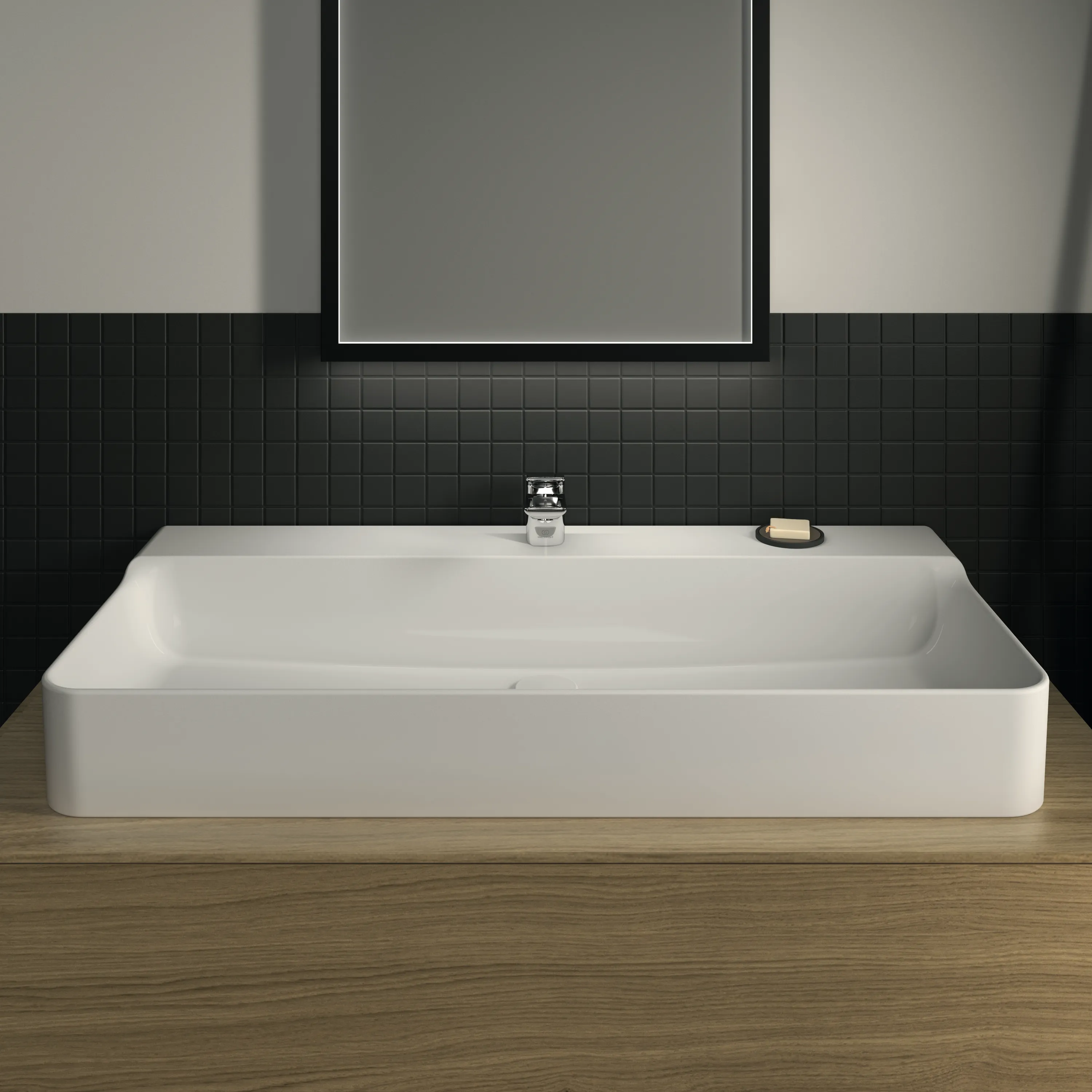 Ideal Standard Conca Waschtisch, 1000x450x145 mm, geschliffen, weiß mit IdealPlus