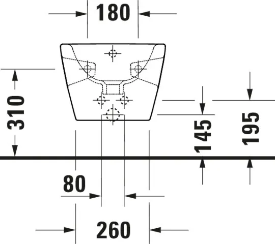 Duravit Wand-Bidet „D-Neo“, Befestigung sichtbar 37 × 54 × 27 cm