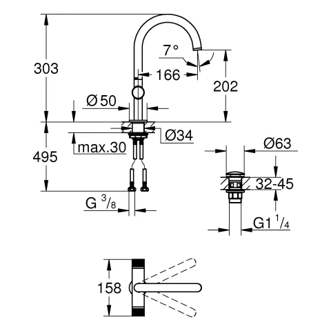 Grohe Waschtisch-Einlochbatterie Atrio Private Collection 21138, L-Size, cool sunrise gebürstet Grohe Waschtisch-Einlochbatterie Atrio Private Collection 21138, L-Size, cool sunrise gebürstet