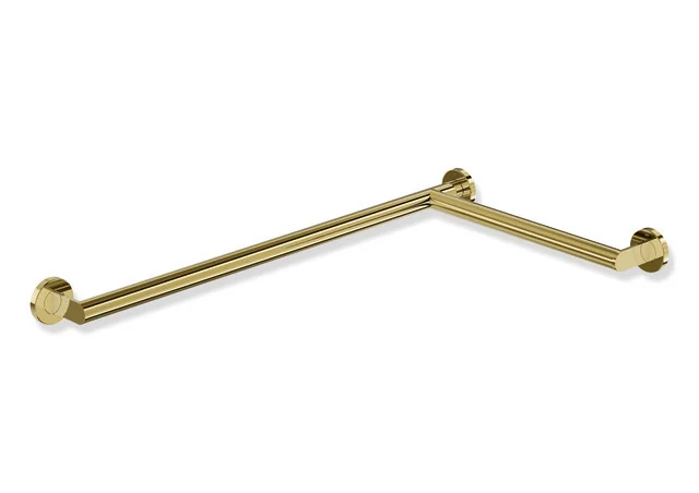 HEWI Dusch- und Wannenhandlauf System 900, Edelstahl PVD gold glänzend, waagerechte Längen 765 mm und 475 mm, Durchmesser 32 mm, rechts HEWI Dusch- und Wannenhandlauf System 900, Edelstahl PVD gold glänzend, waagerechte Längen 765 mm und 475 mm, Durchmesser 32 mm, rechts