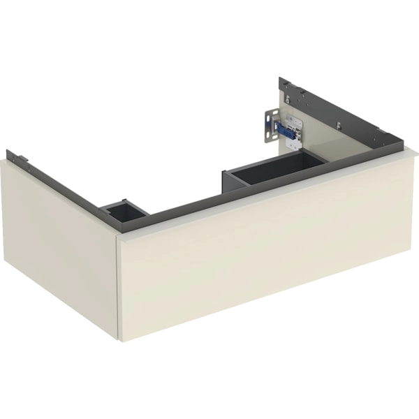 Geberit Waschtischunterschrank „iCon“ sand-grau / lackiert hochglänzend Geberit Waschtischunterschrank „iCon“ sand-grau / lackiert hochglänzend