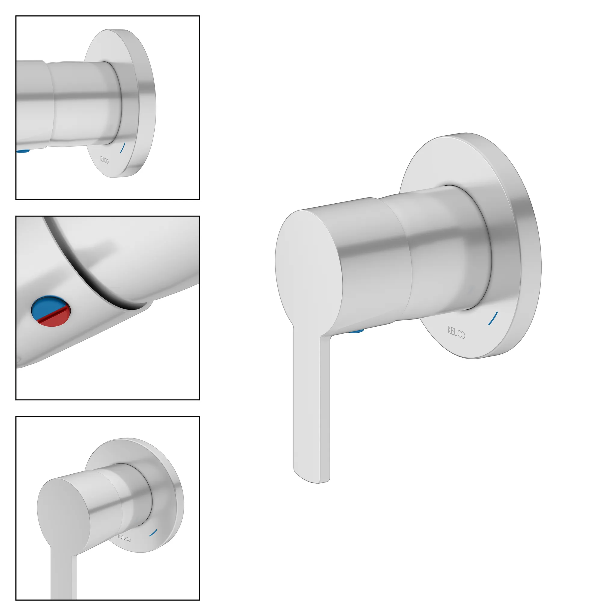 KEUCO PLAN BLUE Einhebelmischer Unterputz Aluminium-finish