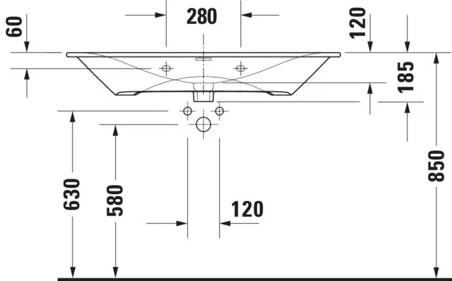 Möbelwaschtisch Viu 1030mm, Weiß mit ÜL, mit HLB, 1 HL