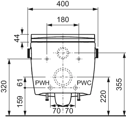TECE Dusch-WC „neo“, Befestigung verdeckt, ohne Spülrand