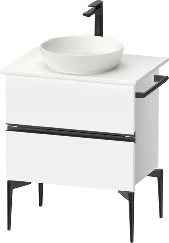 Duravit Waschtischunterschrank „Sivida“ 64,5 × 54,8 × 47,5 cm Front- & Korpusfarbe: Weiß Matt / Grifffarbe: Diamantschwarz / Größe: 64,5 × 47,5 × 54,8 cm Duravit Waschtischunterschrank „Sivida“ 64,5 × 54,8 × 47,5 cm Front- & Korpusfarbe: Weiß Matt / Grifffarbe: Diamantschwarz / Größe: 64,5 × 47,5 × 54,8 cm