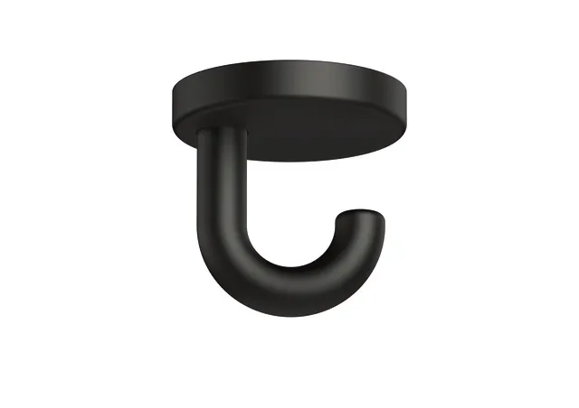 HEWI Haken Serie 477, halbrund gebogener Haken, Tiefschwarz