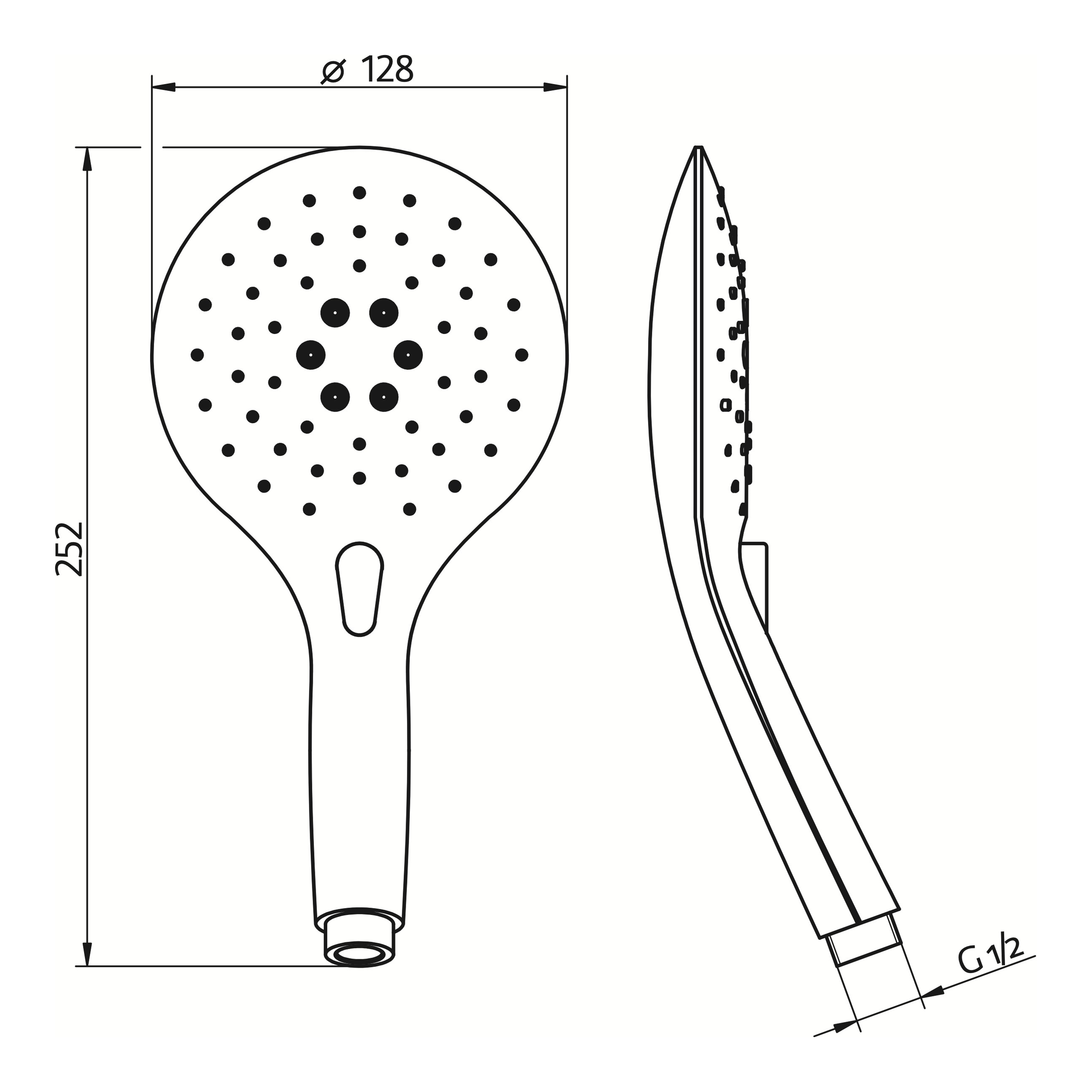 Handbrause „AquaSwitch Rund“ inkl. Brauseschlauch ⌀ 12,8 × 25,2 cm Handbrause „AquaSwitch Rund“ inkl. Brauseschlauch ⌀ 12,8 × 25,2 cm