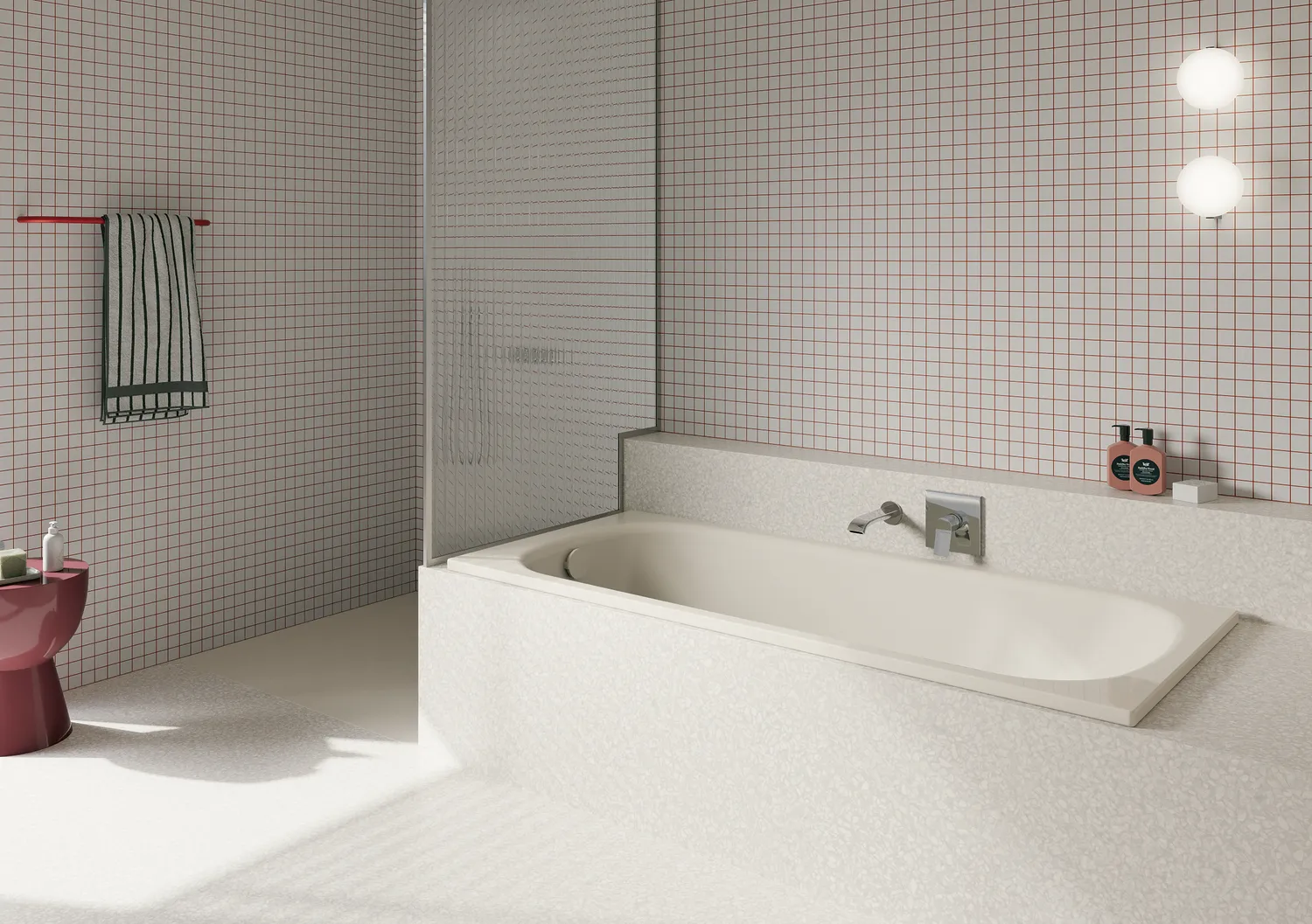 Bette Badewannen Einbauwanne Renner BW - Rechteck, Pergamon, 1700x700x420 mm, 30 mm Randhöhe, 2 Griffbohrungen, glasierter Titan-Stahl