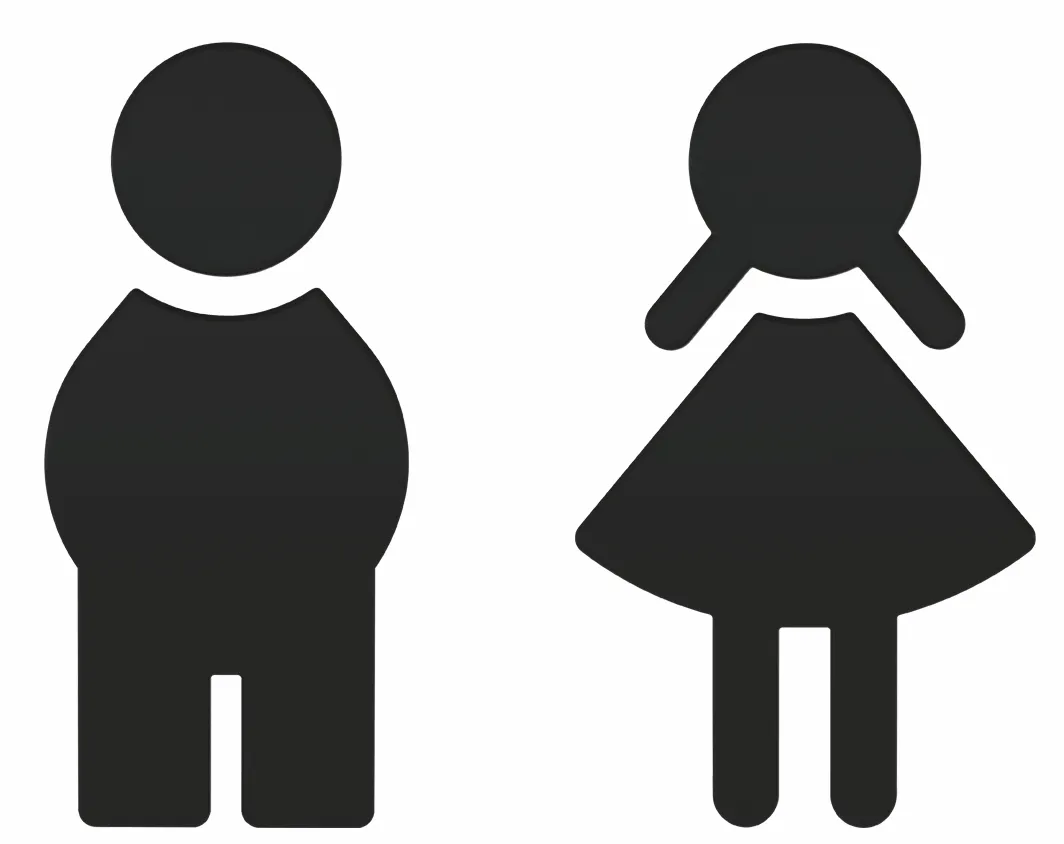 Symbol Set Frau und Mann, Polyamid, matt, selbstklebend, in Farbe 90 (Tiefschwarz)