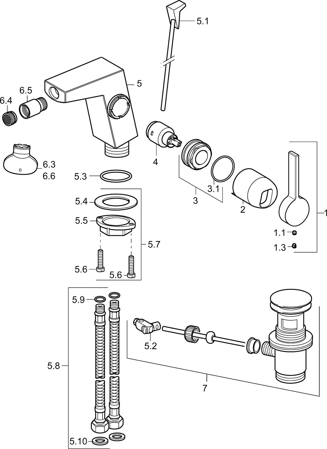 HansaLOFT Bidetarmatur Einhebelmischer HansaLOFT 5758 Zugstangenablaufgarnitur Ausladung 141 mm DN15 Chrom HansaLOFT Bidetarmatur Einhebelmischer HansaLOFT 5758 Zugstangenablaufgarnitur Ausladung 141 mm DN15 Chrom