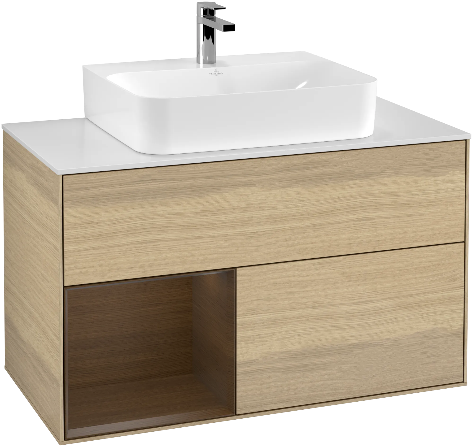 Villeroy & Boch Waschbeckenunterschrank Finion F11, 1000 x 603 x 501 mm, mit Beleuchtung, 2 Auszüge