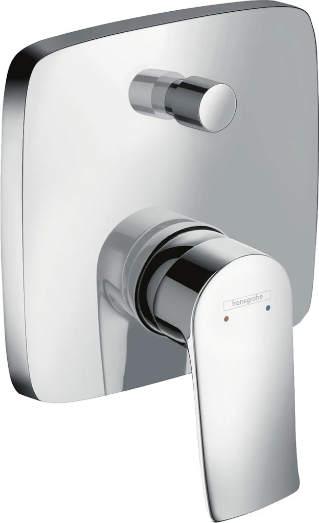 Hansgrohe Wannenmischer Unterputz Metris F-Set eckig chrom mit Sicherungskombination EN 1717
