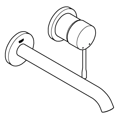 Grohe Essence 2-Loch-Waschtischbatterie Wandmontage supersteel Grohe Essence 2-Loch-Waschtischbatterie Wandmontage supersteel