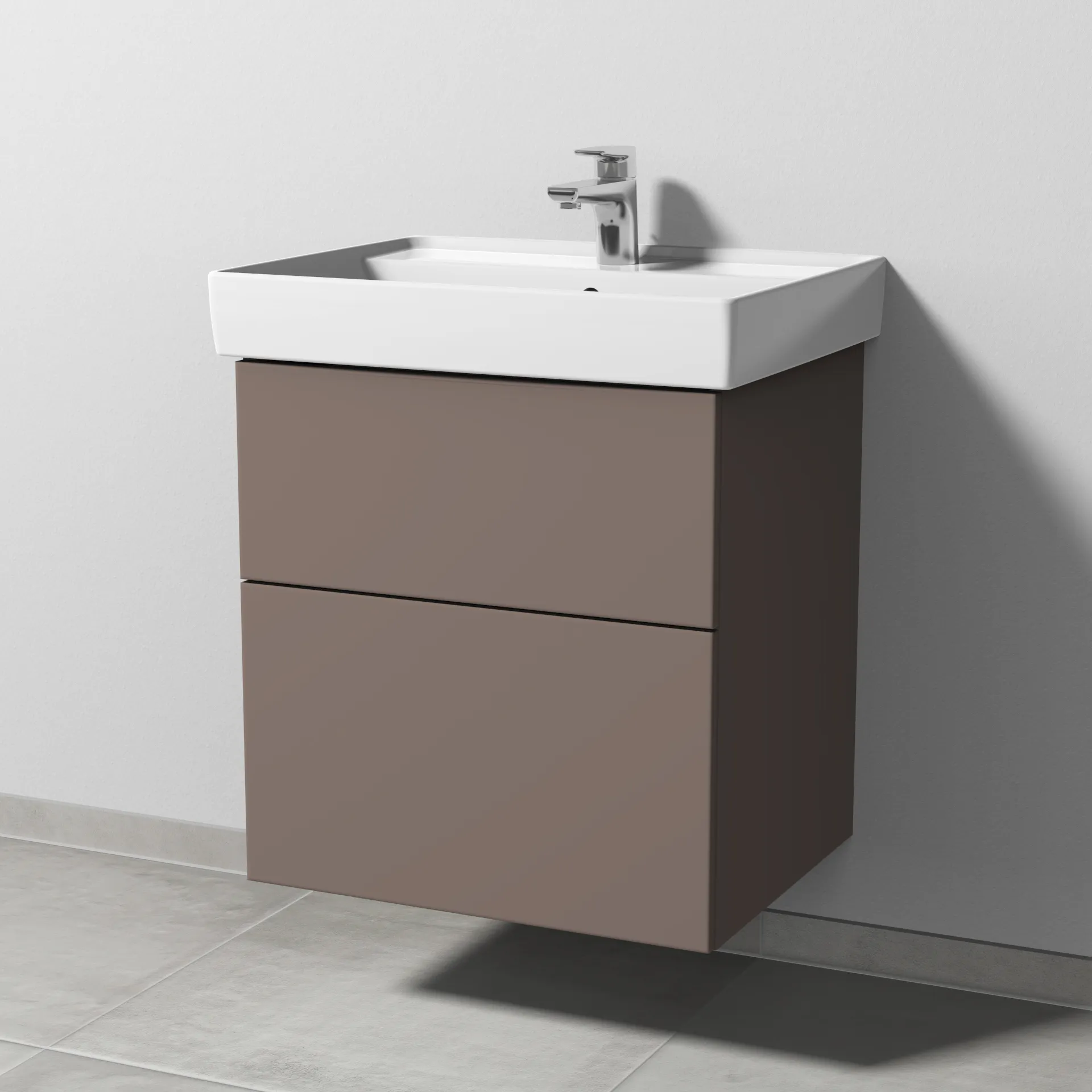 Sanipa Waschtischunterschrank „3way“ passend zu Keramik-Waschtische Collaro von Villeroy &Boch 550 × 588 × 447 mm in Taupe (matt)