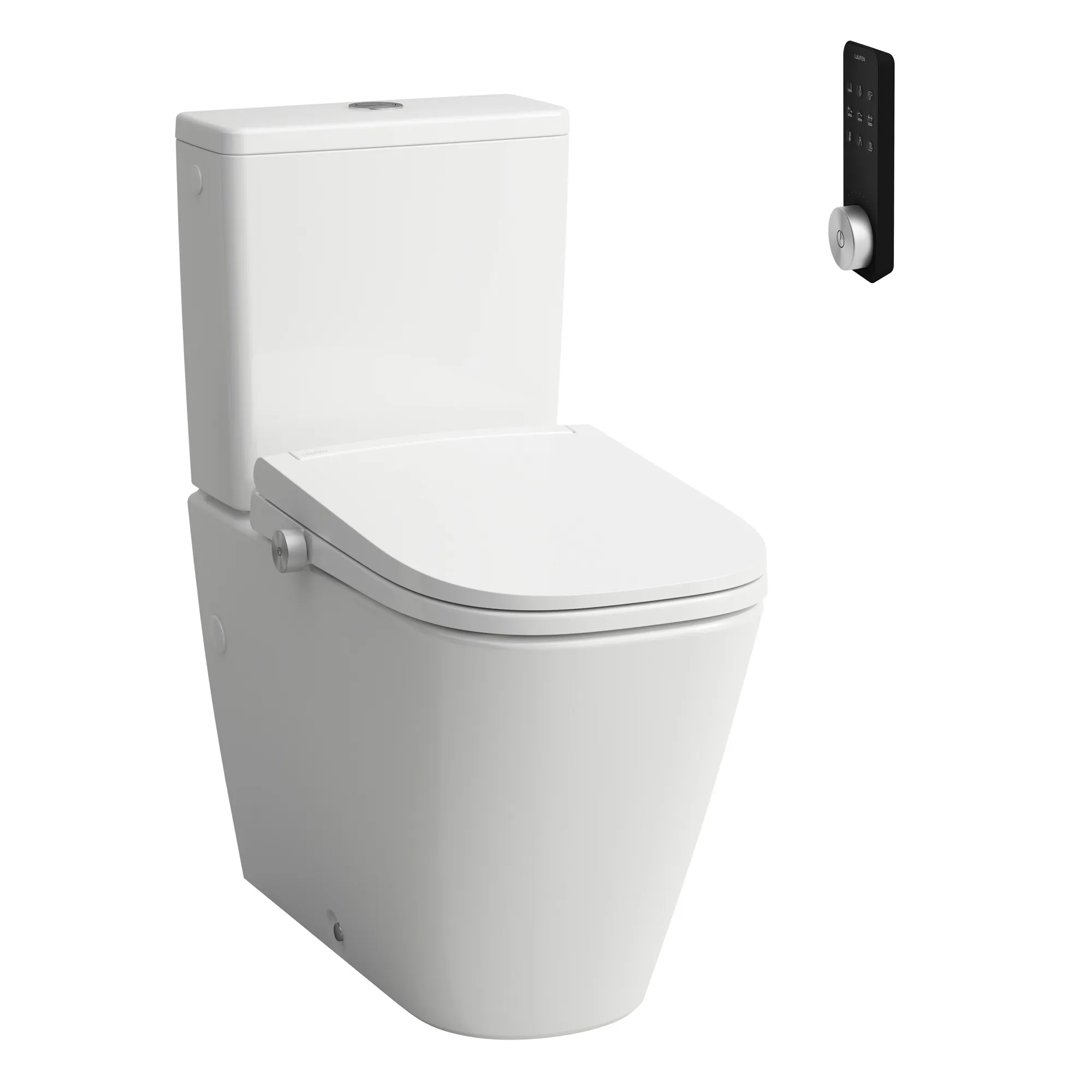CLEANET MEDA Spülrandlose Stand-WC-Kombination, Silent Flush, Abgang waagrecht oder senkrecht Tiefspüler für 6/3l-Spülung mit Dusch-WC Aufsatz mit Fernbedeinung, Fön & Sitzheizung, weiß CLEANET MEDA Spülrandlose Stand-WC-Kombination, Silent Flush, Abgang waagrecht oder senkrecht Tiefspüler für 6/3l-Spülung mit Dusch-WC Aufsatz mit Fernbedeinung, Fön & Sitzheizung, weiß