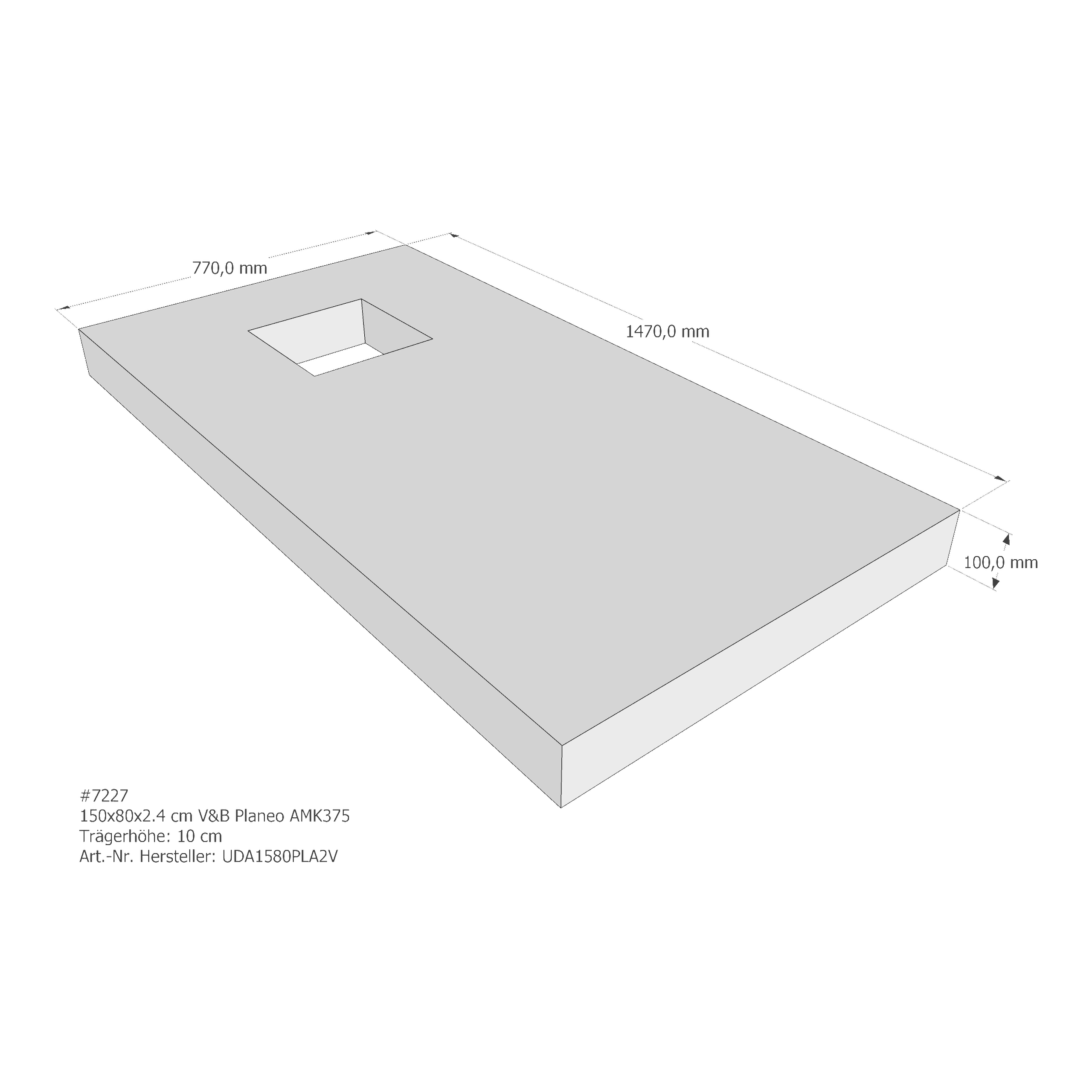 Duschwannenträger für Villeroy & Boch Planeo 150 × 80 × 2,4 cm