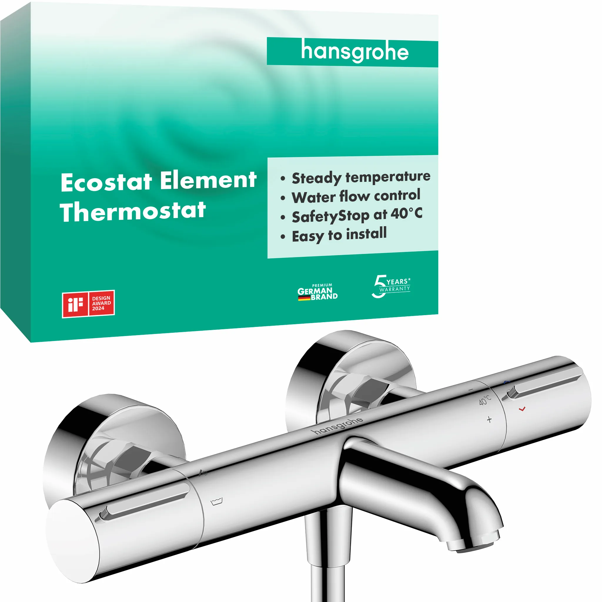 Ecostat Element Wannenthermostat Aufputz Chrom Ecostat Element Wannenthermostat Aufputz Chrom