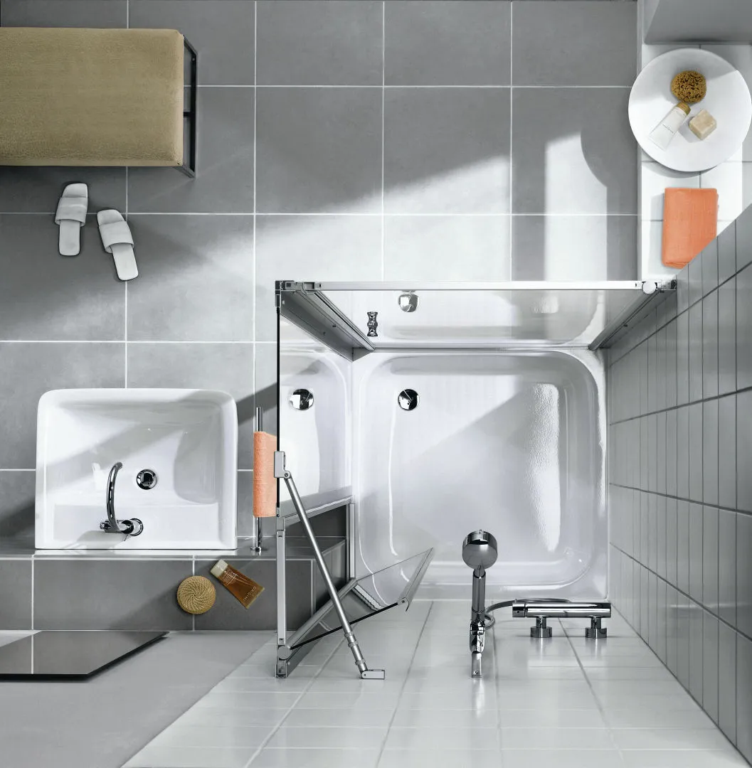 Kermi Duschdesign IBIZA 2000 Seitenwand geteilt beweglich, H 1750 mm, SW 680-710 mm, Silber Mattglanz Kermi Duschdesign IBIZA 2000 Seitenwand geteilt beweglich, H 1750 mm, SW 680-710 mm, Silber Mattglanz