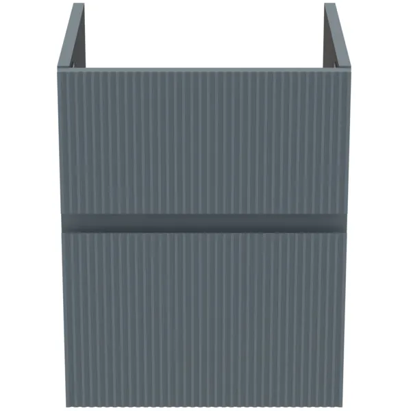 Ideal Standard Waschtischunterschrank Finesse Aschblau matt 430x402x540 mm 2 Schubladen Softclose Wandhängend