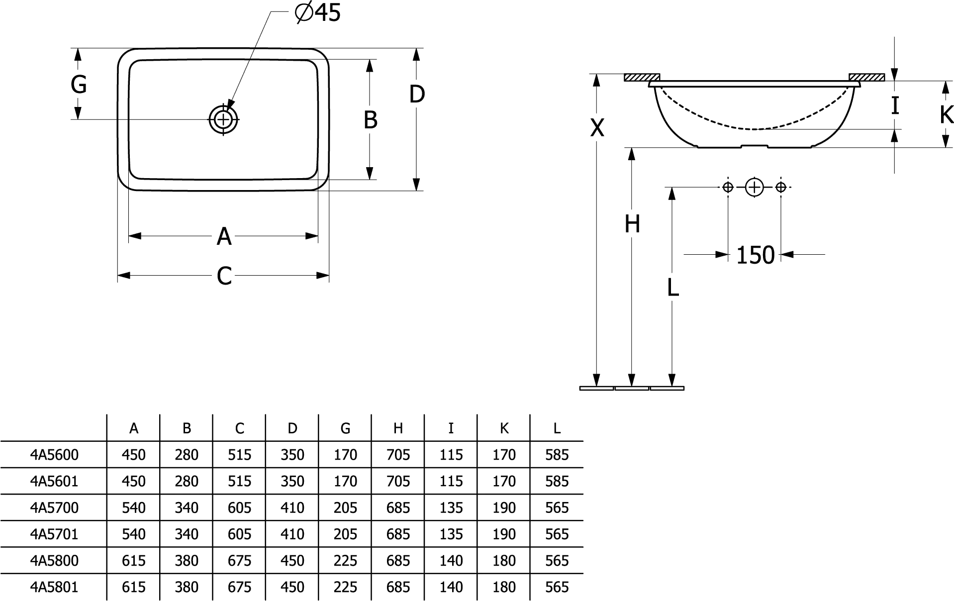Villeroy & Boch Unterbauwaschtisch aus TitanCeram „Loop & Friends“ 600 × 405 × 185 mm, ohne Hahnlochbohrung in Pure Black Villeroy & Boch Unterbauwaschtisch aus TitanCeram „Loop & Friends“ 600 × 405 × 185 mm, ohne Hahnlochbohrung in Pure Black
