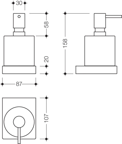 HEWI Seifenspender „System 100“ 11,4 × 8,7 × 15,8 cm in / /