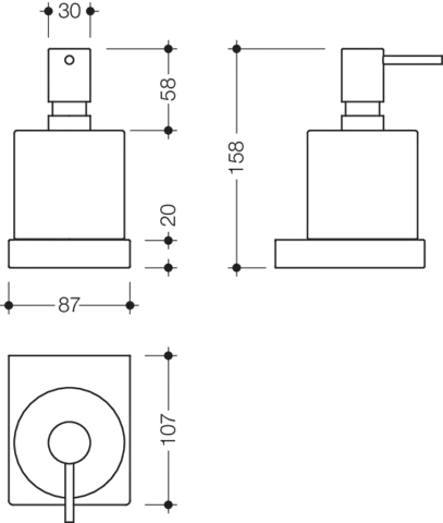 HEWI Seifenspender mit Halter System 100, PG70, Chrom HEWI Seifenspender mit Halter System 100, PG70, Chrom