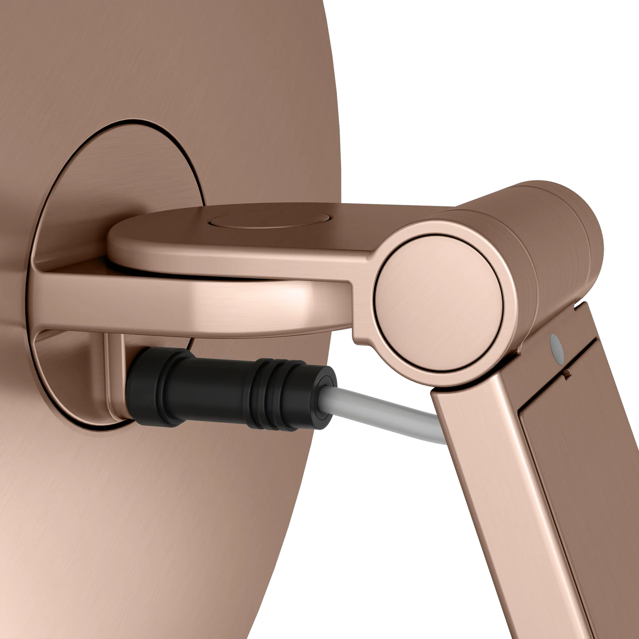 KEUCO Kosmetikspiegel mit Wippschalter „iLook_move“ Rund, mit Beleuchtung in Rotgold (gebürstet), ⌀ 212 mm