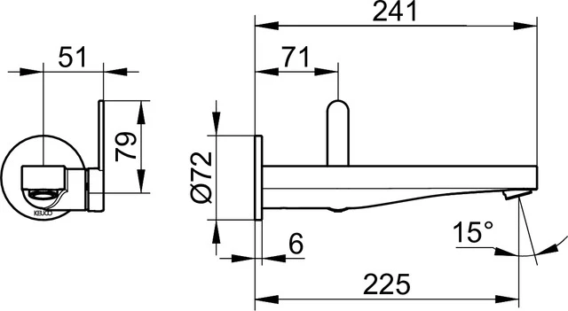 IXMO 59516011301 Einhebel-Waschtischmischer UP für Wandmontage/Ausf. rund Ausladung 225 mm/IXMO Flat verchromt IXMO 59516011301 Einhebel-Waschtischmischer UP für Wandmontage/Ausf. rund Ausladung 225 mm/IXMO Flat verchromt
