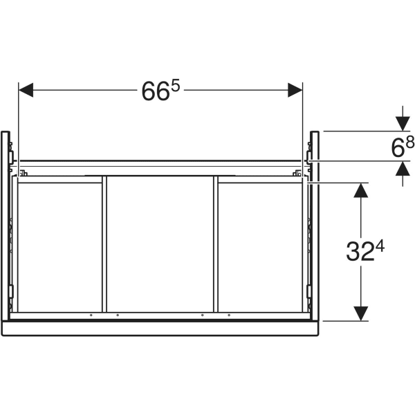iCon Unterschrank für Waschtisch, mit zwei Schubladen: Breite Waschtisch=75cm, Korpus und Front: weiß / lackiert hochglänzend, Griff: weiß / pulverbeschichtet matt
