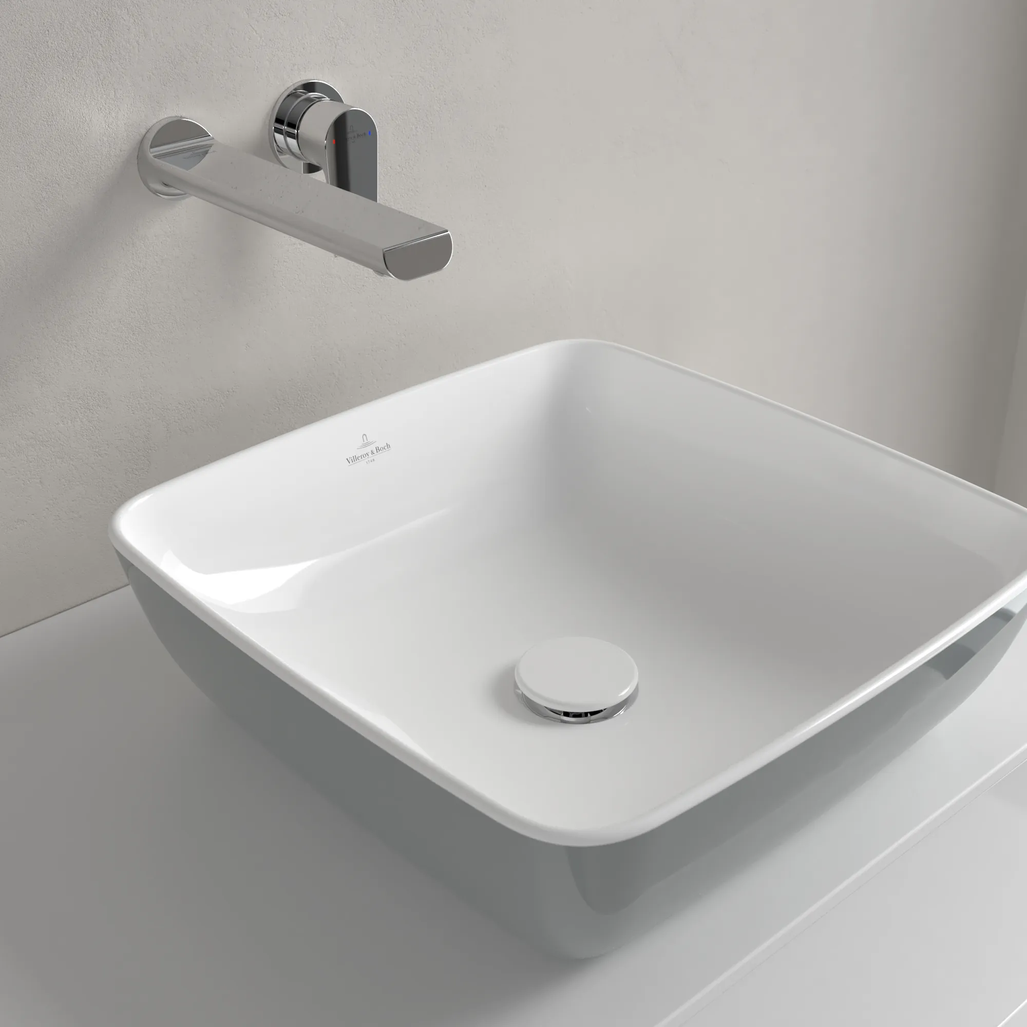 Villeroy & Boch Aufsatzwaschbecken Artis French Linen 410x410x130mm TitanCeram glänzend Villeroy & Boch Aufsatzwaschbecken Artis French Linen 410x410x130mm TitanCeram glänzend