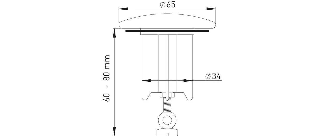 Excenterstopfen 1 1/4″ Universal Keramikoberfläche Alpin weiß 65 mm
