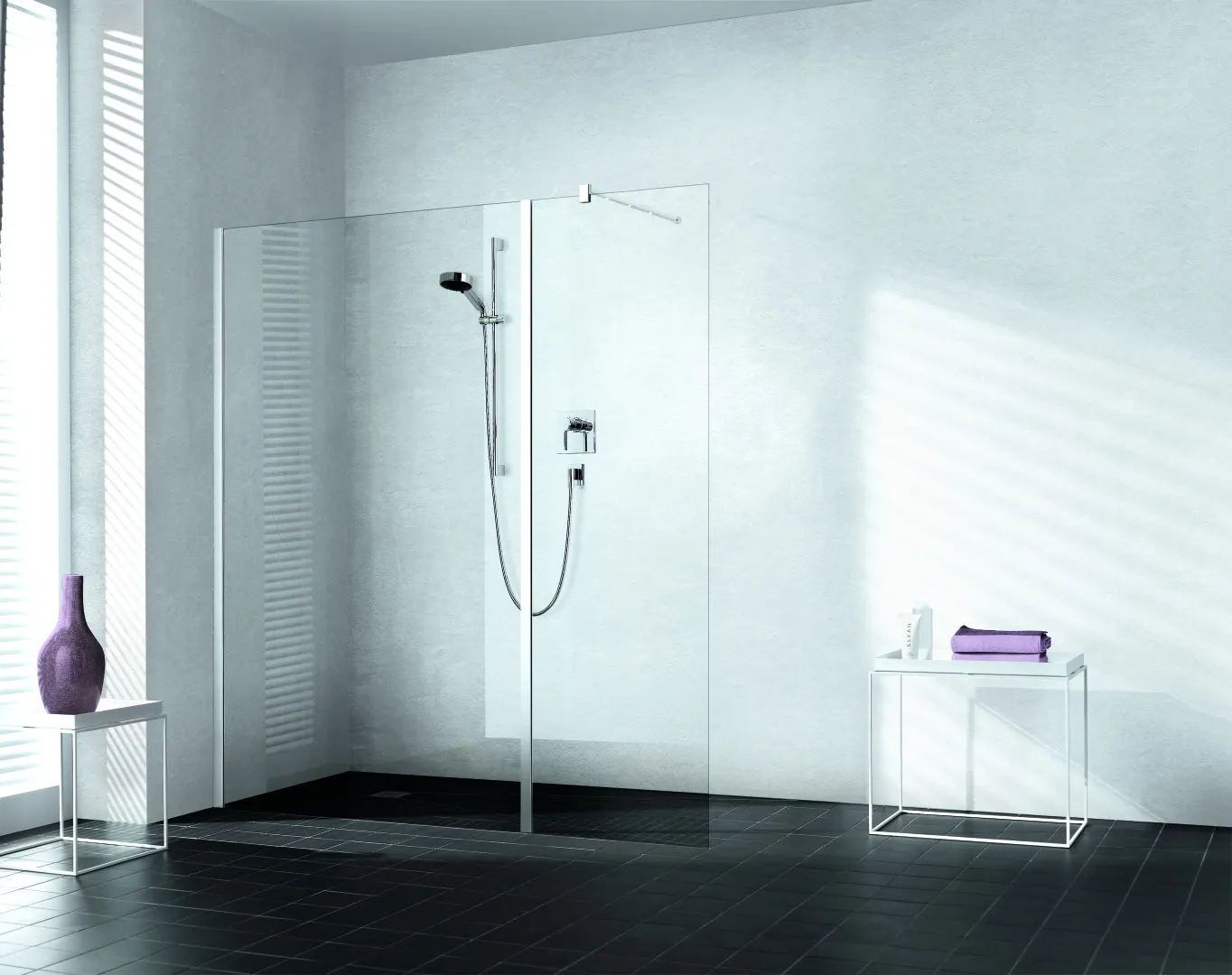 Kermi Duschdesign Walk-In-Duschkabine „WALK-IN XB“ Glas Klar, Profile Silber Hochglanz, BV: 300 - 300 mm H: 2000 mm Kermi Duschdesign Walk-In-Duschkabine „WALK-IN XB“ Glas Klar, Profile Silber Hochglanz, BV: 300 - 300 mm H: 2000 mm
