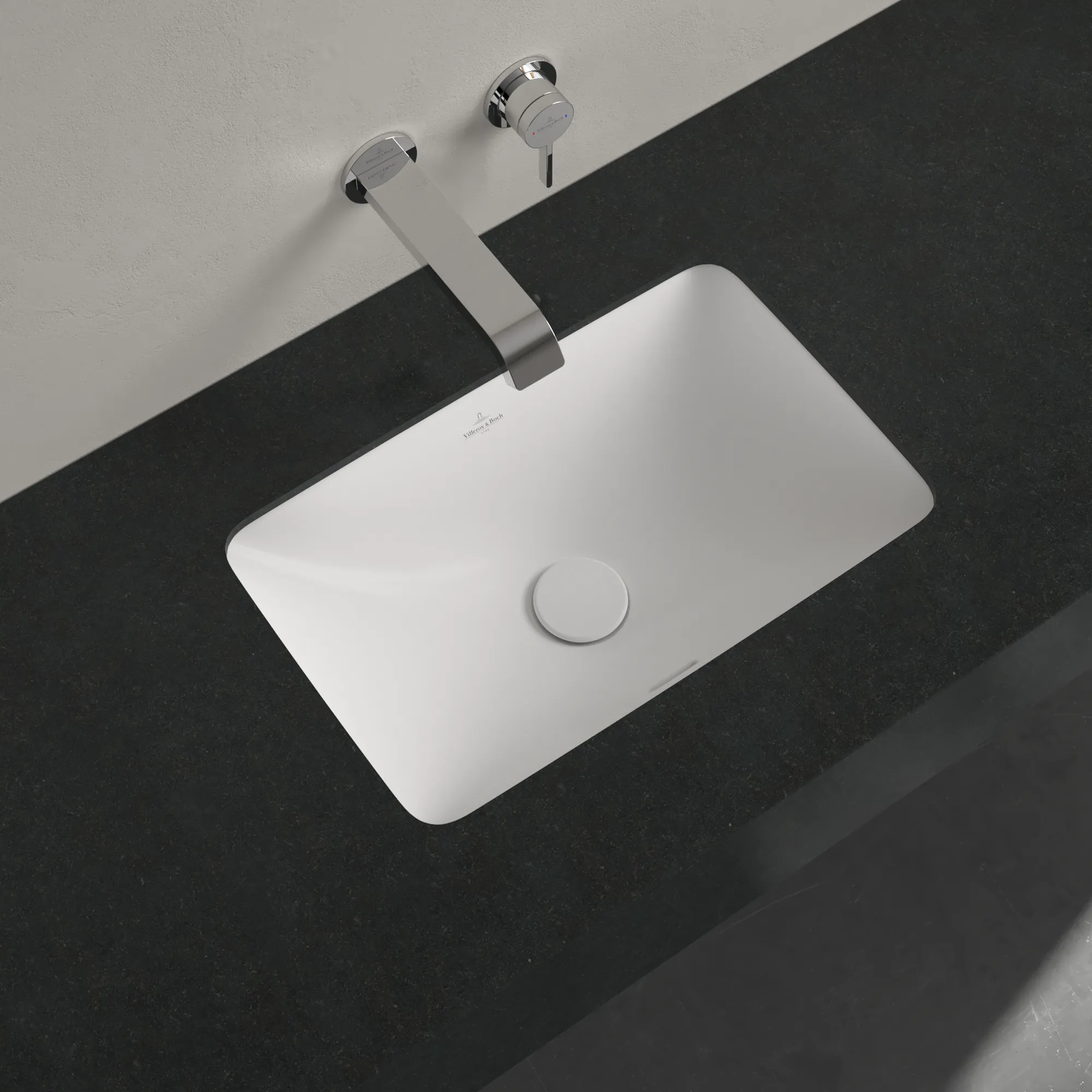 Villeroy & Boch Unterbauwaschtisch aus TitanCeram „Loop & Friends“ 510 × 340 × 185 mm, ohne Hahnlochbohrung in Stone White Villeroy & Boch Unterbauwaschtisch aus TitanCeram „Loop & Friends“ 510 × 340 × 185 mm, ohne Hahnlochbohrung in Stone White
