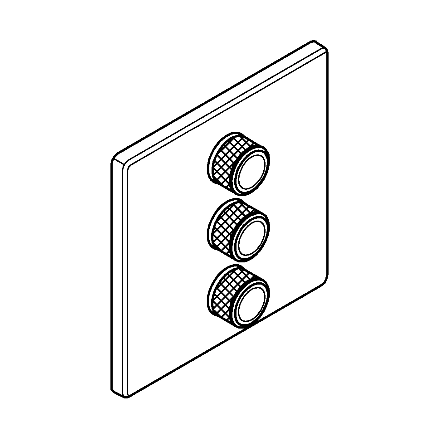 3-fach Unterputzventil Grohtherm SmartControl 29127, Fertigmontageset für Rapido SmartBox, Wandrosette eckig