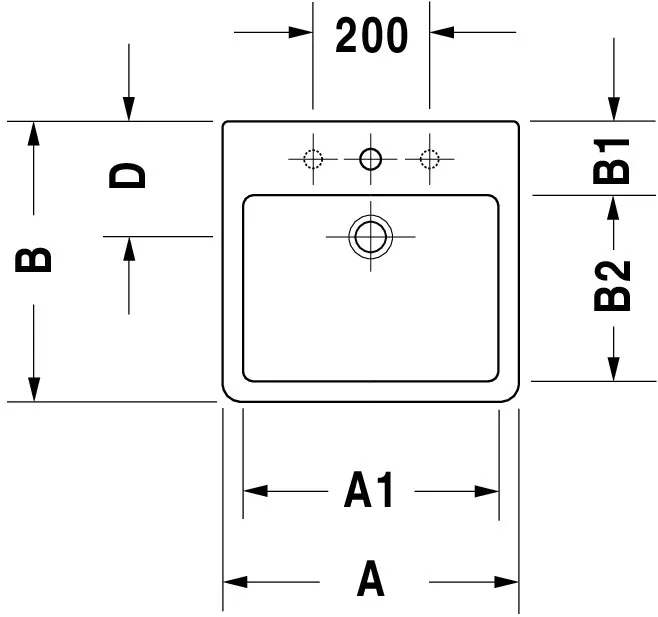 Aufsatzwaschtisch „Vero“, mit Überlauf, Hahnlochposition mittig Aufsatzwaschtisch „Vero“, mit Überlauf, Hahnlochposition mittig