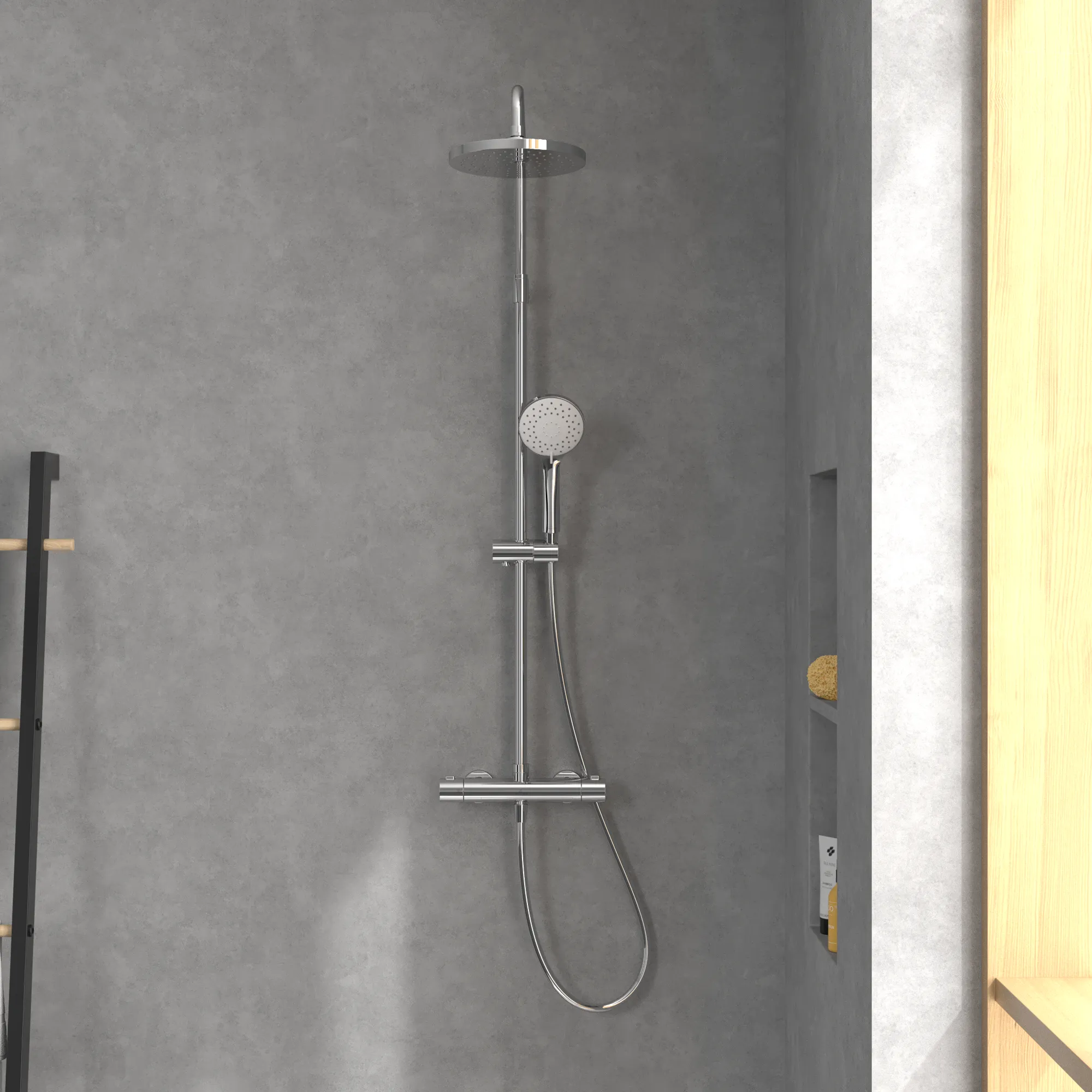 Gleitstangekombination TVS10900200061, Befestigung verdeckt 57,6 cm in Chrom Gleitstangekombination TVS10900200061, Befestigung verdeckt 57,6 cm in Chrom