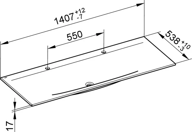 KEUCO EDITION 11 Keramik-Doppelwaschtisch weiß, 1407x17x538 mm KEUCO EDITION 11 Keramik-Doppelwaschtisch weiß, 1407x17x538 mm
