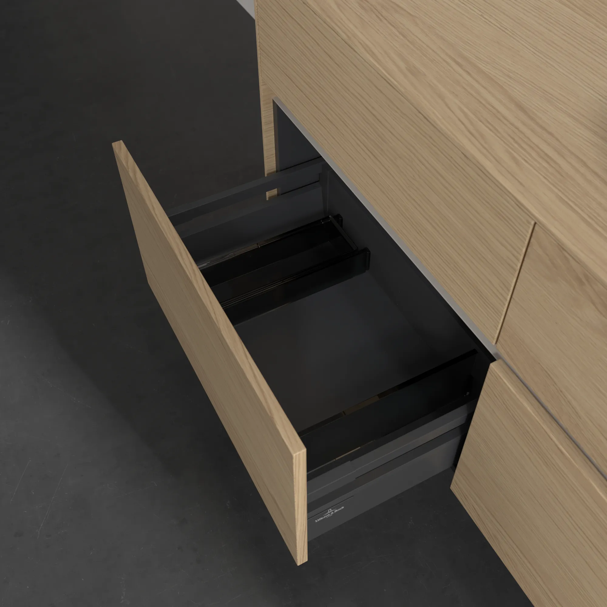 Villeroy & Boch Waschtischunterschrank „Collaro“ 1200 × 548 × 500 mm Nordic Oak, ohne Beleuchtung, für Becken rechts