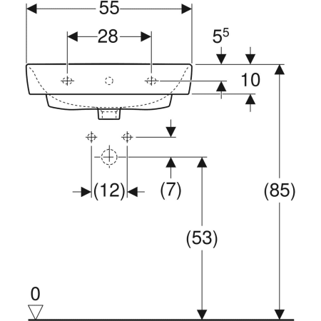 Aufsatzwaschtisch „Renova Plan“, rechteckig 55 × 44 cm in weiß alpin Aufsatzwaschtisch „Renova Plan“, rechteckig 55 × 44 cm in weiß alpin